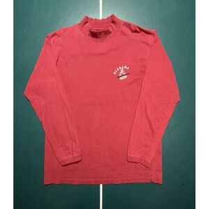 Vintage Alabama Crimson Tide Shirt Men L Red Tee Mock‎ Turtle Neck Starter 90s